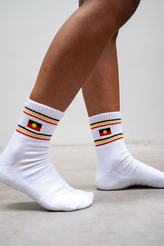 Aboriginal - Grip Socks White Unisex
