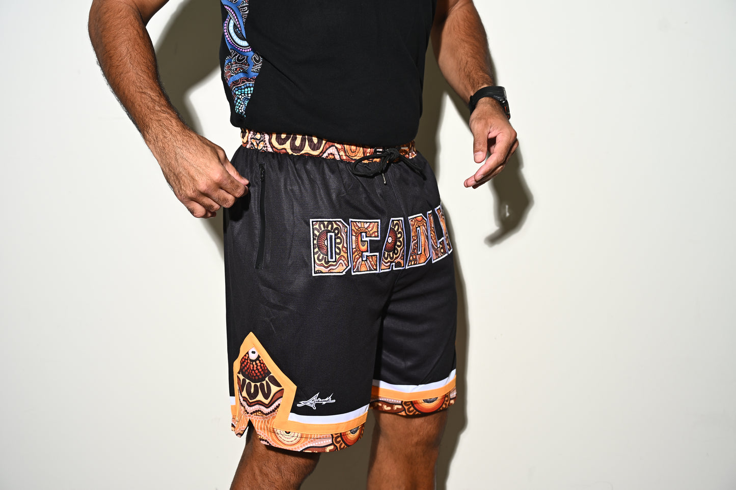 Intergenerational learning & sharing on Country Basketball Shorts