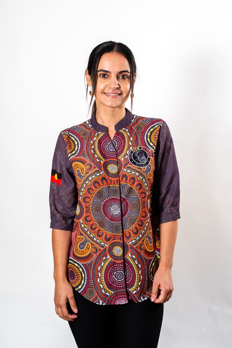 Anwernekenhe Akngerrepate Mapeke (Eastern Arrernte) Corporate Blouses - WOMEN'S