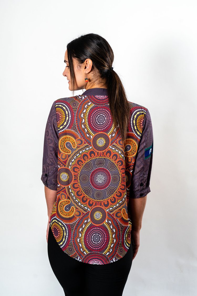 Anwernekenhe Akngerrepate Mapeke (Eastern Arrernte) Corporate Blouses - WOMEN'S