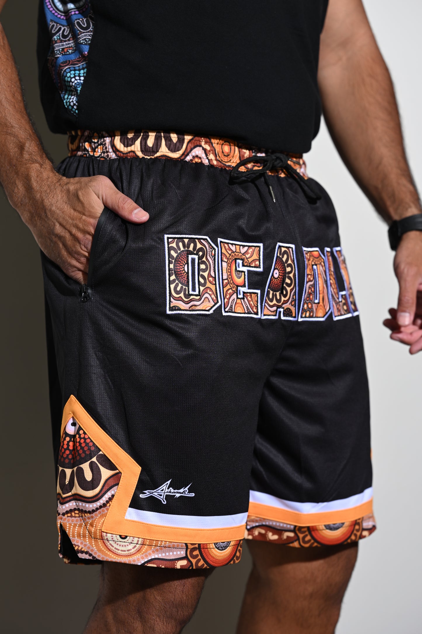 Intergenerational learning & sharing on Country Basketball Shorts