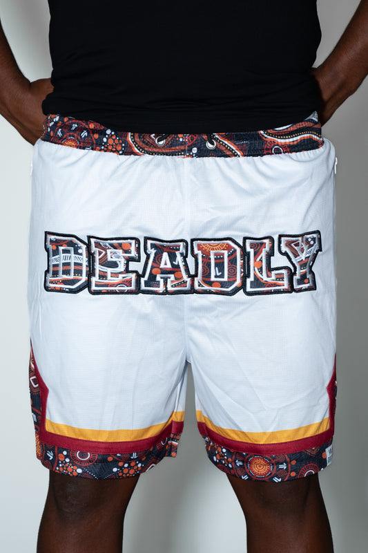 Male - White Basketball Shorts - Unisex